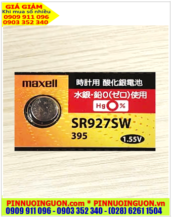 Maxell SR927SW _Pin 395; Pin đồng hồ Maxell SR927SW 395 Silver Oxide 1.55v _Made in Japan